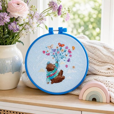 Let's Fly Kit punto croce Mini 15x15 cm 20 colori Set da ricamo fai-da-te